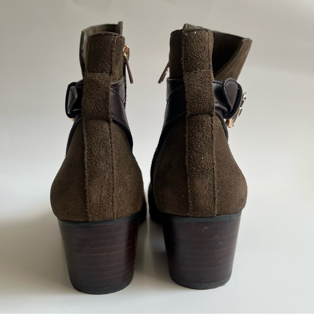 COACH- Dark Green Olive Ankle Boots with Zipper Size 7.5 - Picture 3 of 13